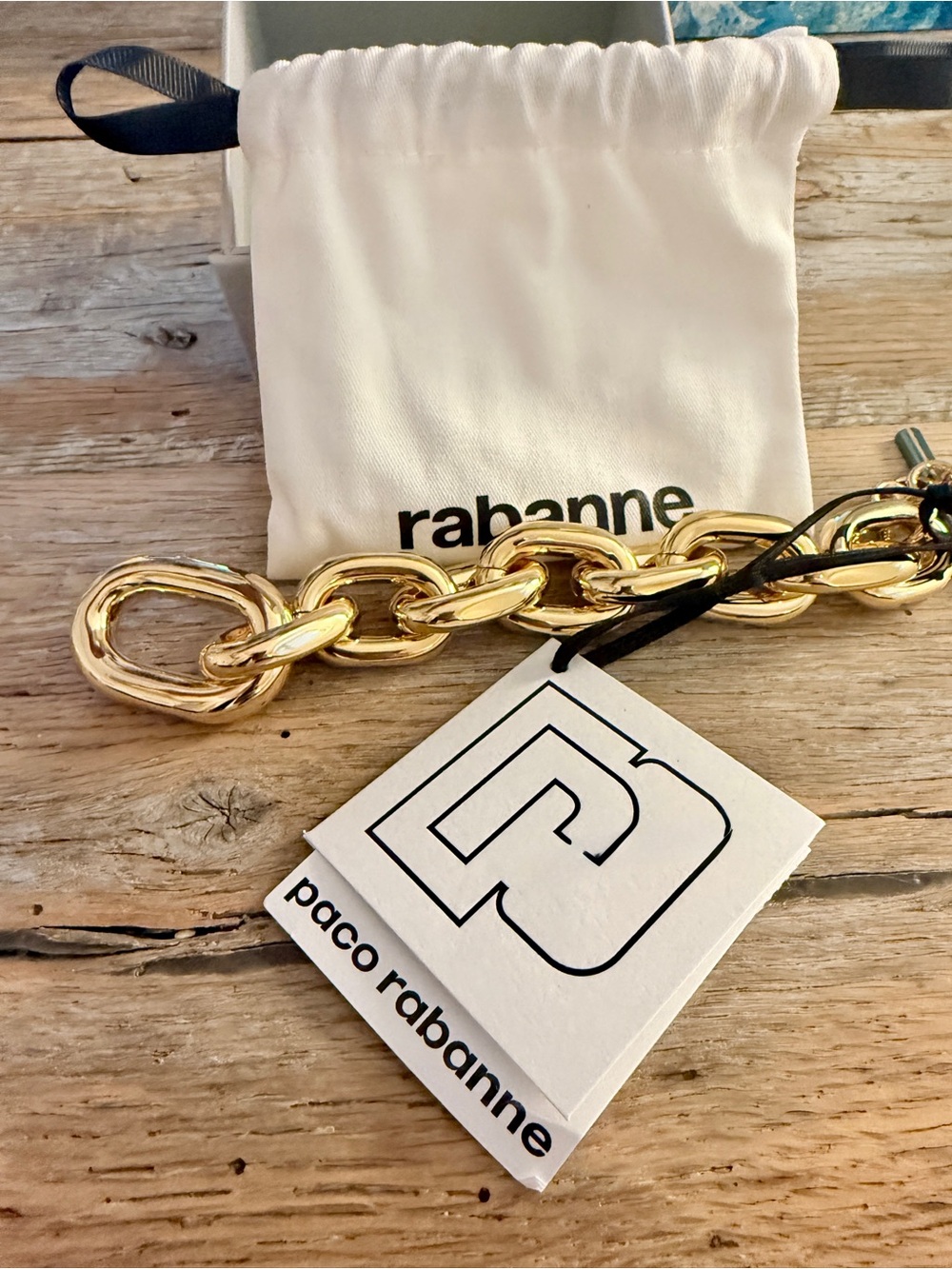 Paco Rabanne Gold XL Link Bracelet Label Photo